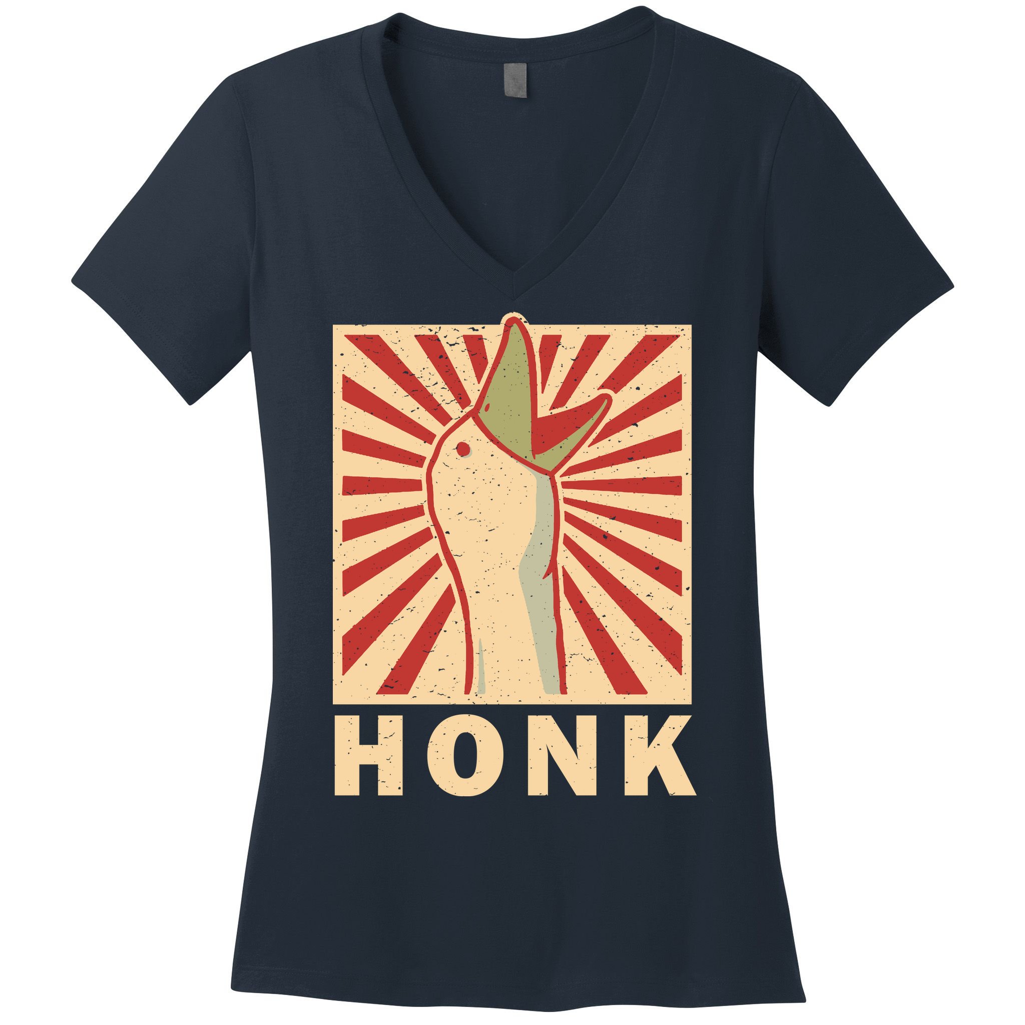 Duck Honk Vintage Women's V-Neck T-Shirt