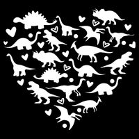 Dinosaur Heart Valentines Day Sustainable Knit Beanie