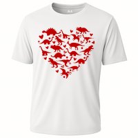 Dinosaur Heart Valentines Day Cooling Performance Crew T-Shirt