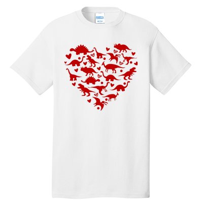 Dinosaur Heart Valentines Day Tall T-Shirt