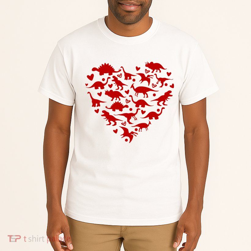Dinosaur Heart Valentines Day Tall T-Shirt