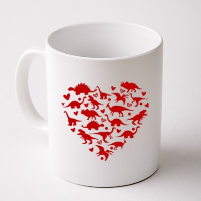 Dinosaur Heart Valentines Day Coffee Mug