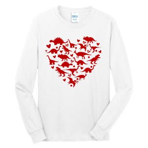 Dinosaur Heart Valentines Day Tall Long Sleeve T-Shirt