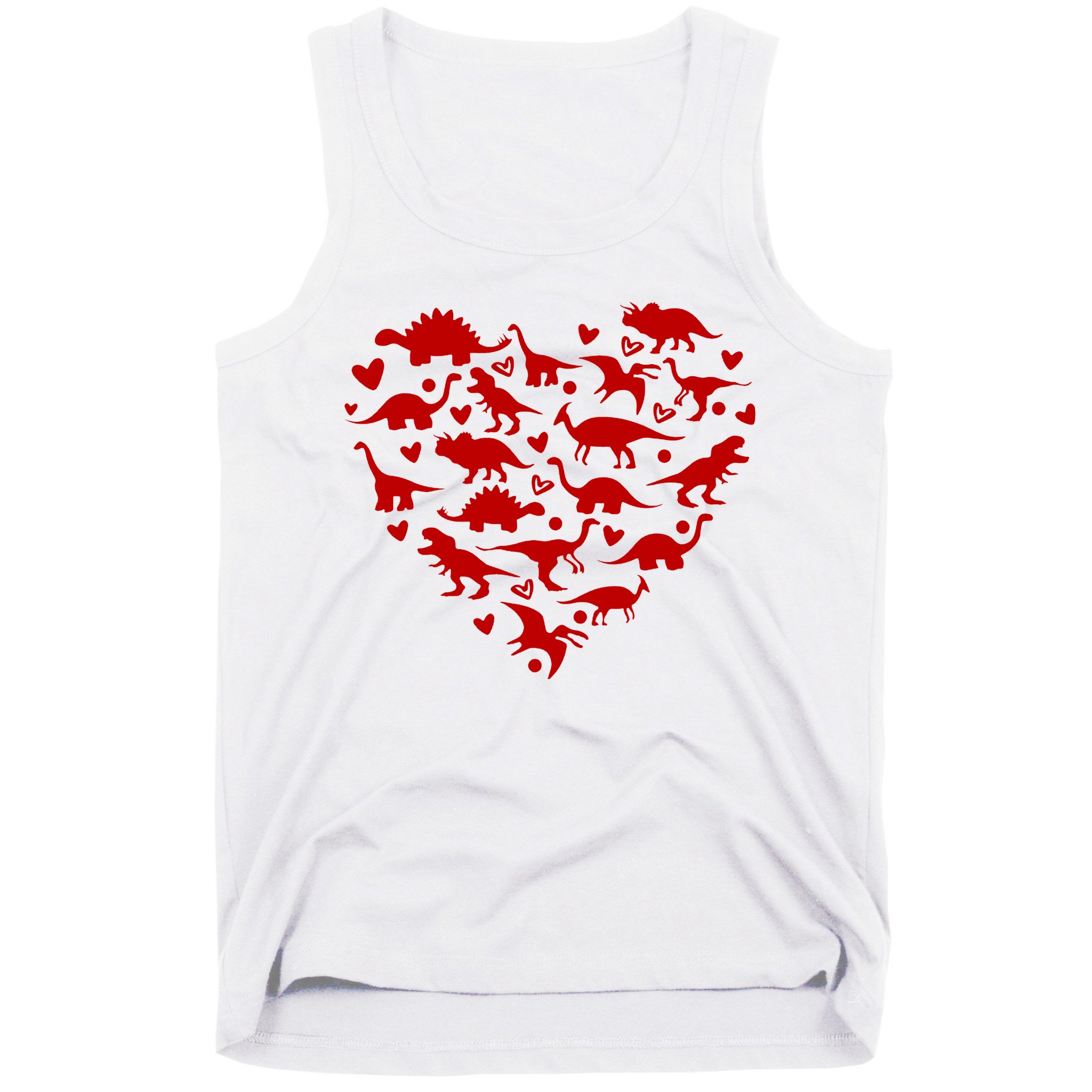 Dinosaur Heart Valentines Day Tank Top