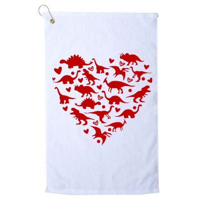 Dinosaur Heart Valentines Day Golf Towel