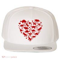 Dinosaur Heart Valentines Day Wool Snapback Cap