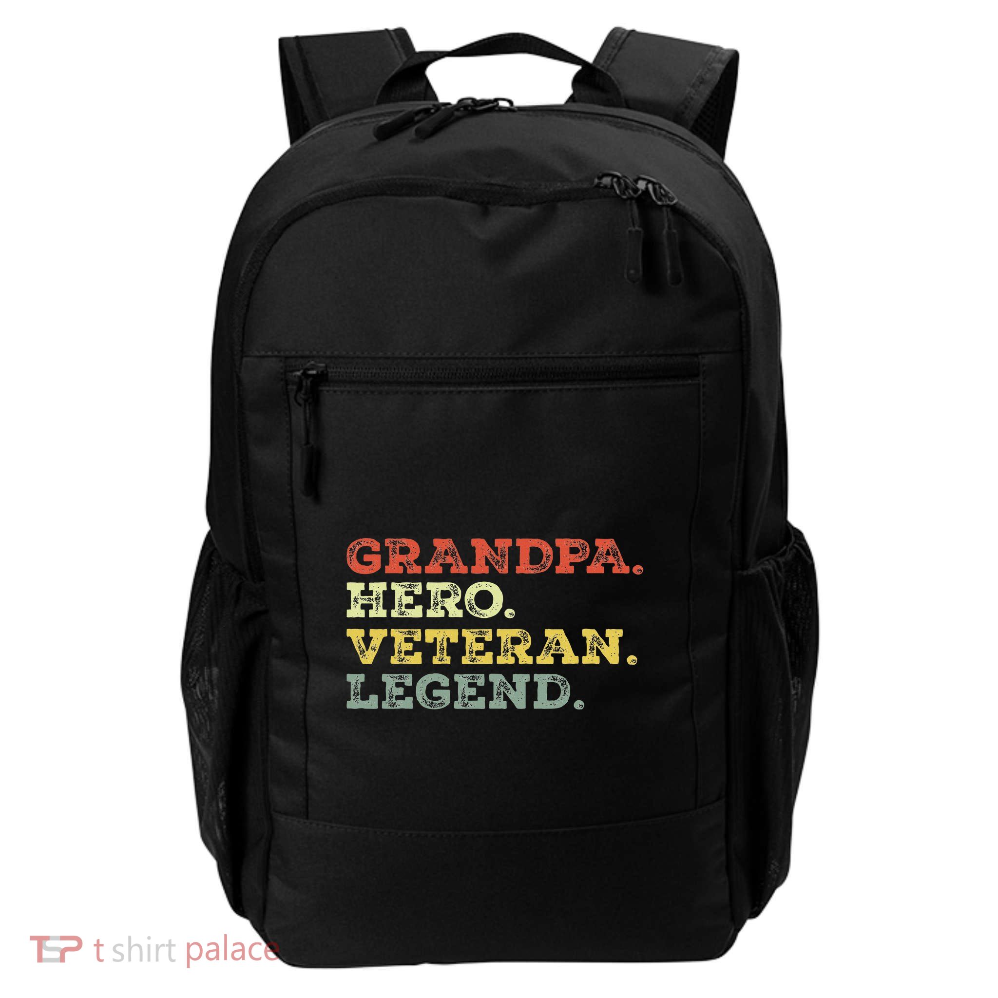 Dad Hero Veteran Legend Design For Grandpa Veteran Daily Commute Backpack
