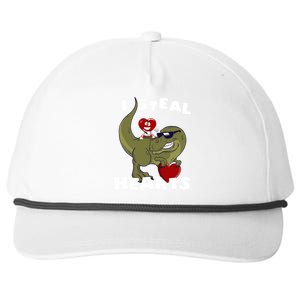 Dinosaur Heart Valentines Day Gift Snapback Five-Panel Rope Hat