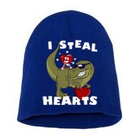 Dinosaur Heart Valentines Day Gift Short Acrylic Beanie