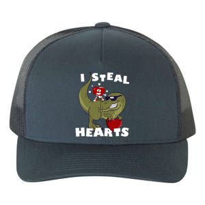 Dinosaur Heart Valentines Day Gift Yupoong Adult 5-Panel Trucker Hat