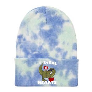 Dinosaur Heart Valentines Day Gift Tie Dye 12in Knit Beanie