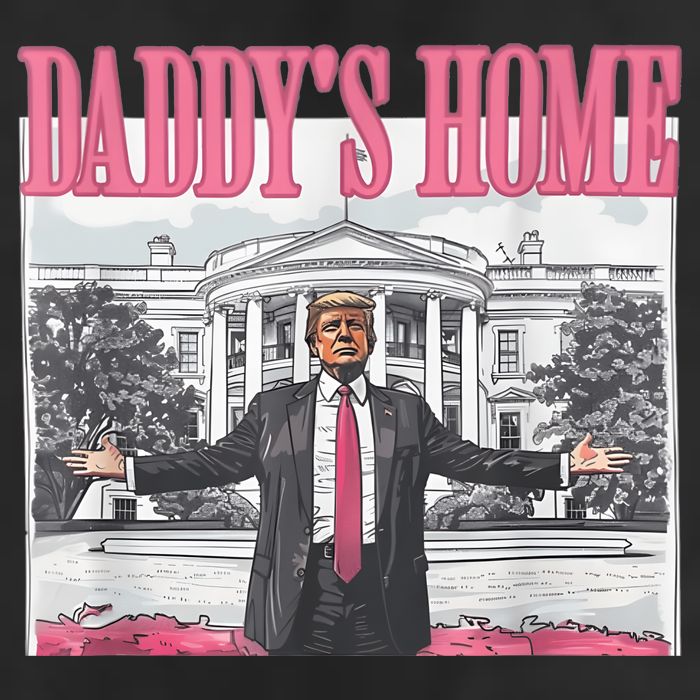 Daddys Home Vote Donald Trump 2024 Election 7 Panel Mesh Trucker Snapback Hat