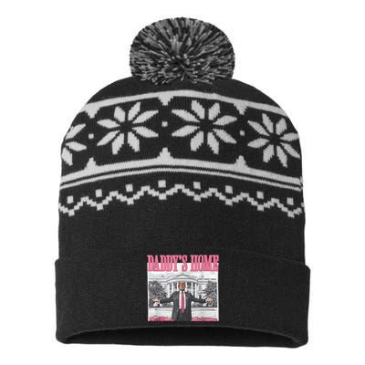 Daddys Home Vote Donald Trump 2024 Election USA-Made Snowflake Beanie