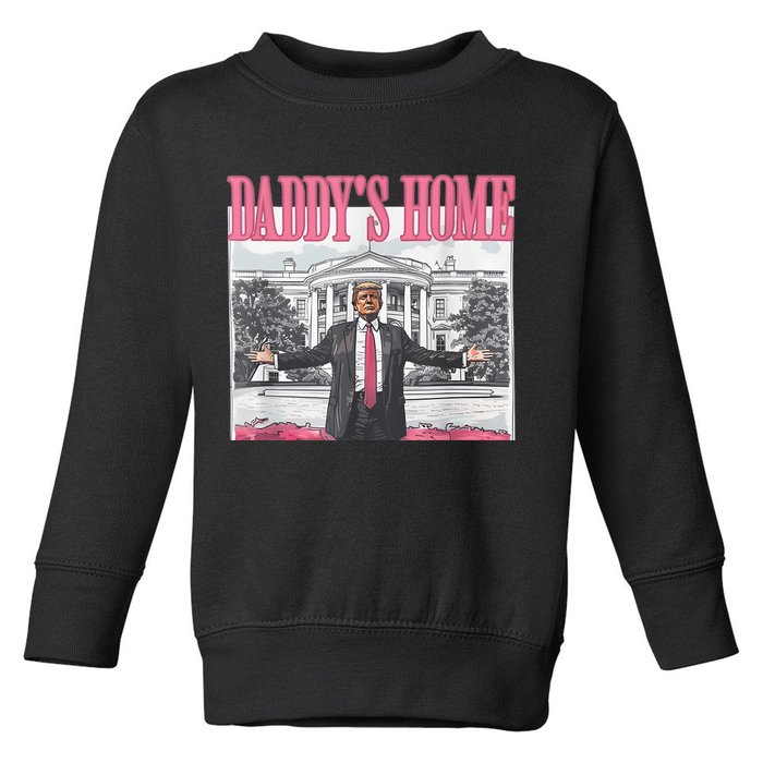 Daddys Home Vote Donald Trump 2024 Election Toddler Sweatshirt