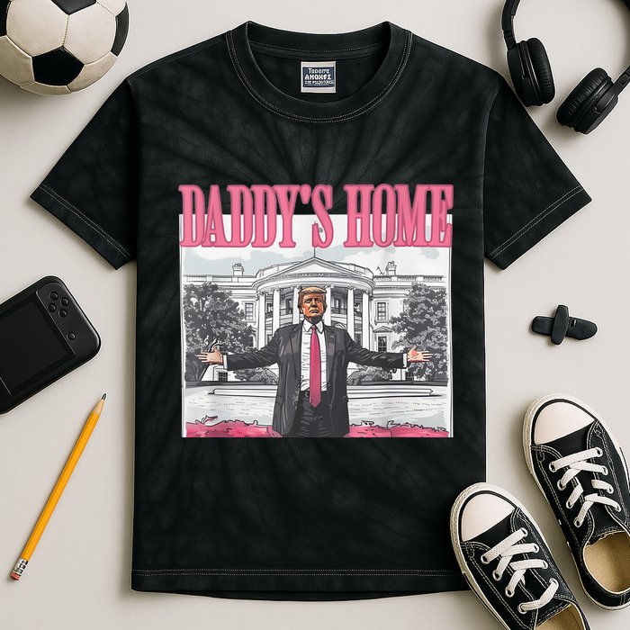 Daddys Home Vote Donald Trump 2024 Election Kids Tie-Dye T-Shirt