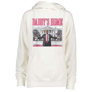 Daddys Home Vote Donald Trump 2024 Election Womens Funnel Neck Pullover Hood