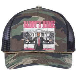 Daddys Home Vote Donald Trump 2024 Election Retro Rope Trucker Hat Cap