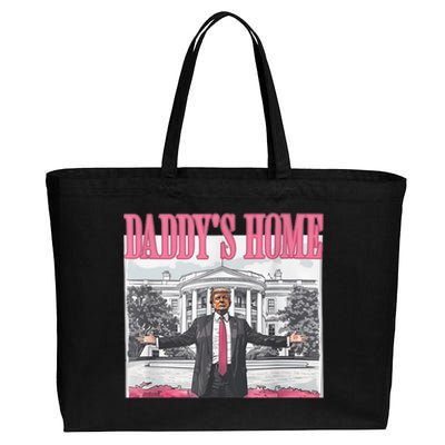 Daddys Home Vote Donald Trump 2024 Election Cotton Canvas Jumbo Tote