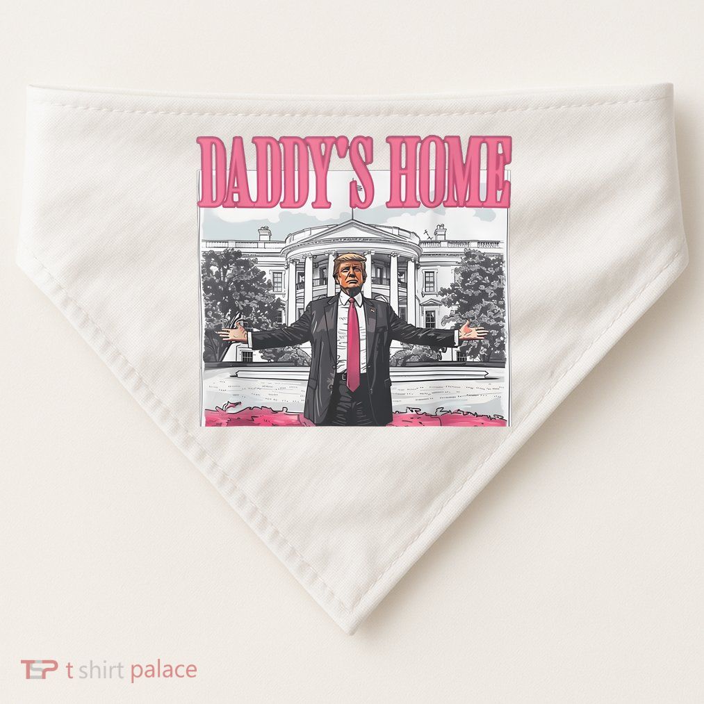 Daddys Home Vote Donald Trump 2024 Election USA-Made Doggie Bandana