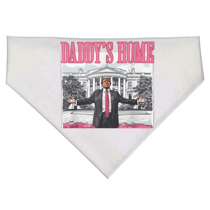 Daddys Home Vote Donald Trump 2024 Election USA-Made Doggie Bandana