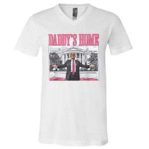 Daddys Home Vote Donald Trump 2024 Election V-Neck T-Shirt