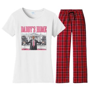 Daddys Home Vote Donald Trump 2024 Election Women's Flannel Pajama Set