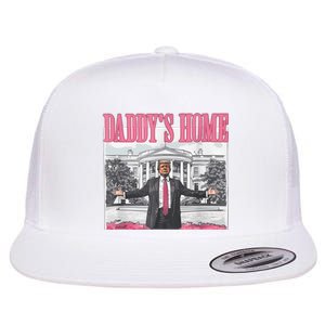 Daddys Home Vote Donald Trump 2024 Election Flat Bill Trucker Hat