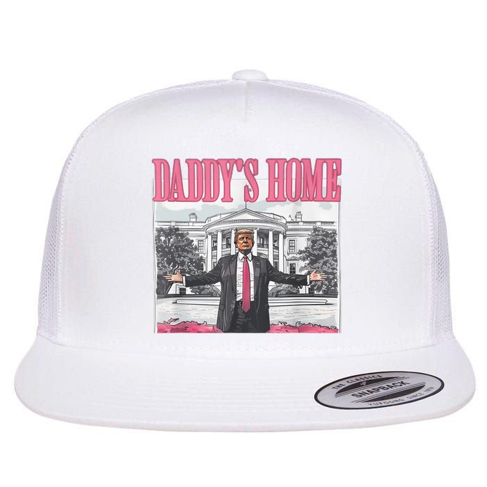 Daddys Home Vote Donald Trump 2024 Election Flat Bill Trucker Hat