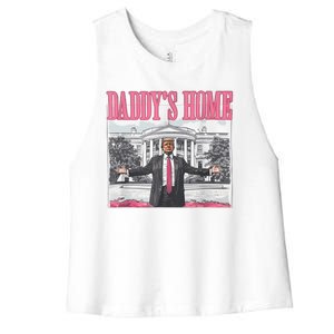 Daddys Home Vote Donald Trump 2024 Election Women's Racerback Cropped Tank