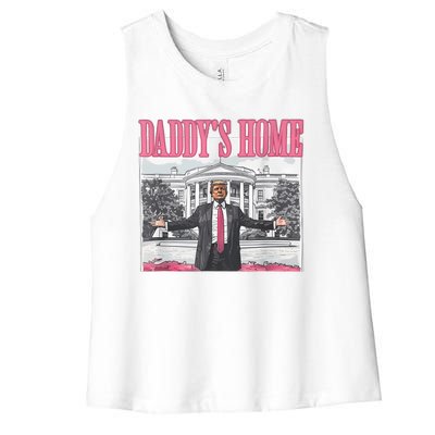 Daddys Home Vote Donald Trump 2024 Election Women's Racerback Cropped Tank