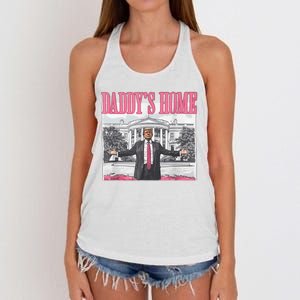 Daddys Home Vote Donald Trump 2024 Election Women's Knotted Racerback Tank