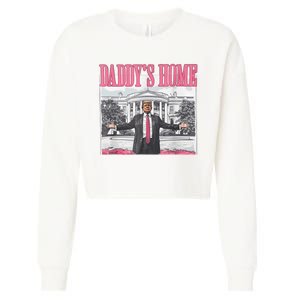 Daddys Home Vote Donald Trump 2024 Election Cropped Pullover Crew