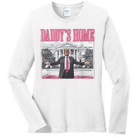 Daddys Home Vote Donald Trump 2024 Election Ladies Long Sleeve Shirt