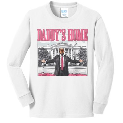 Daddys Home Vote Donald Trump 2024 Election Kids Long Sleeve Shirt