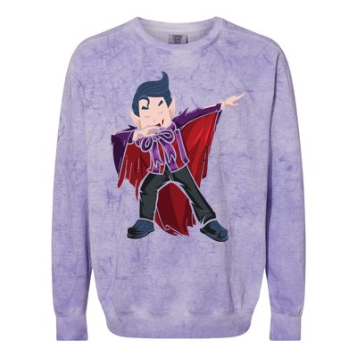 Dabbing Halloween Vampire Halloween Trick Or Treat Gift Colorblast Crewneck Sweatshirt