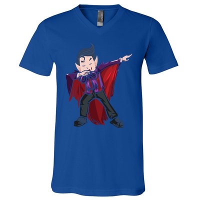 Dabbing Halloween Vampire Halloween Trick Or Treat Gift V-Neck T-Shirt