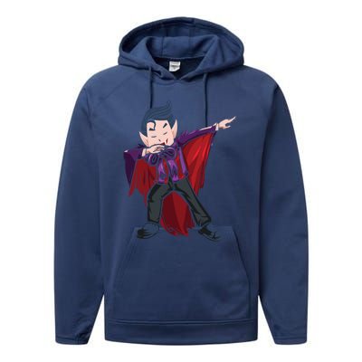 Dabbing Halloween Vampire Halloween Trick Or Treat Gift Performance Fleece Hoodie