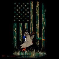Duck Hunting Waterfowl Hunters Camo Flag Flatbill Hat