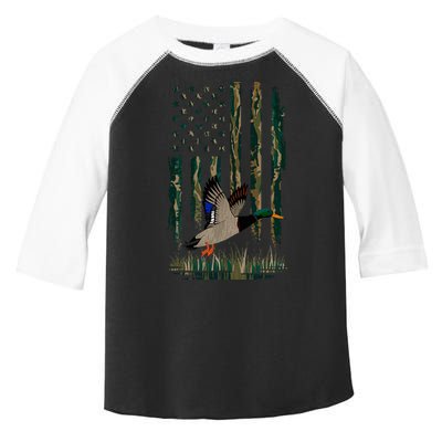 Duck Hunting Waterfowl Hunters Camo Flag Toddler Fine Jersey T-Shirt