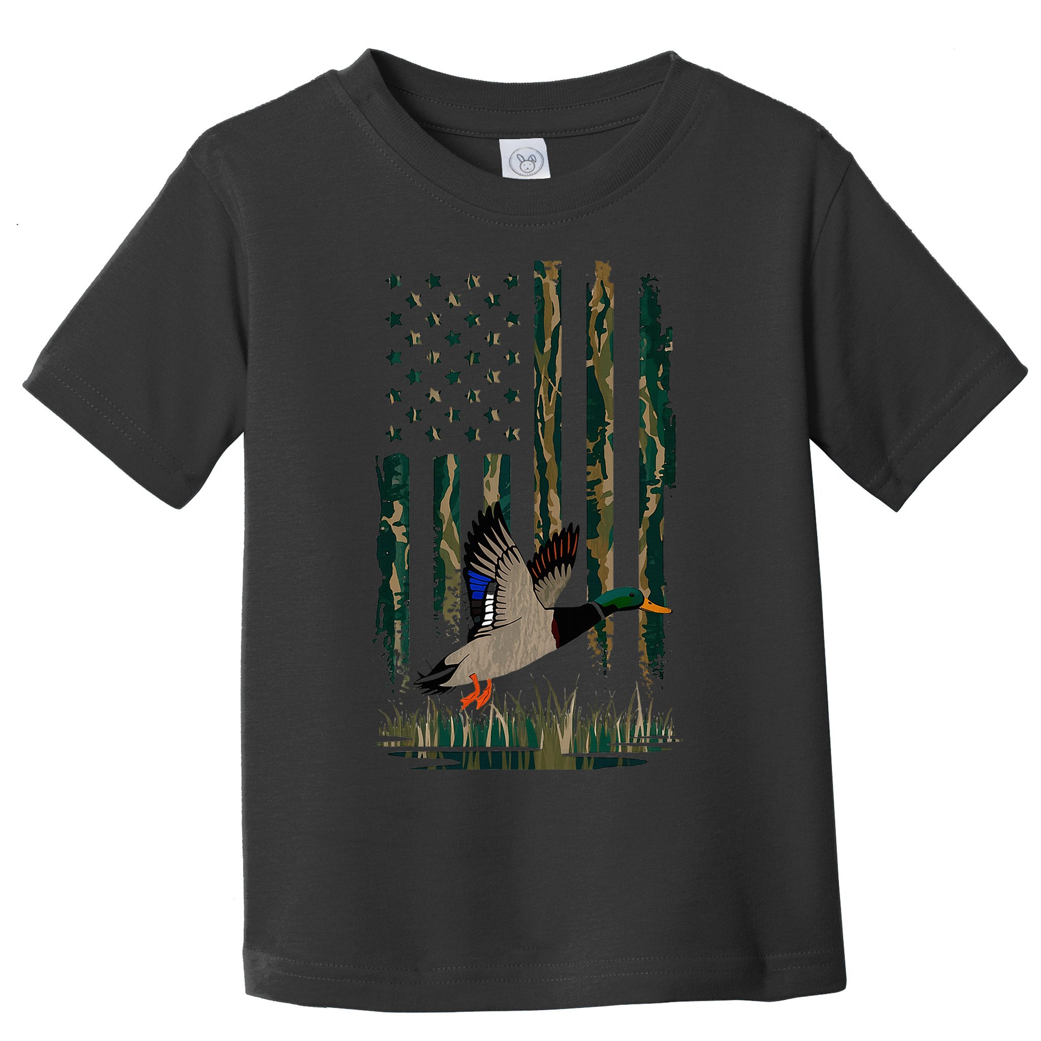 Duck Hunting Waterfowl Hunters Camo Flag Toddler T-Shirt