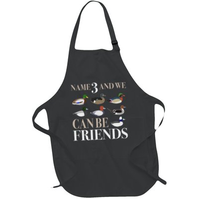 Duck Hunting Waterfowl Hunters Different Duck Species Full-Length Apron With Pockets