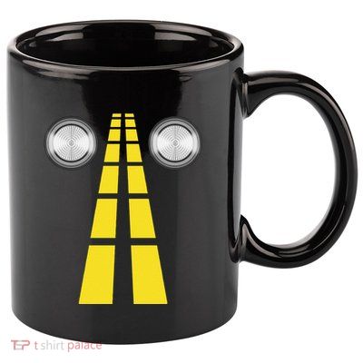 Deer Headlights With Road Markings Couples Costume Halloween Cute 11oz C Handle Ceramic Mug