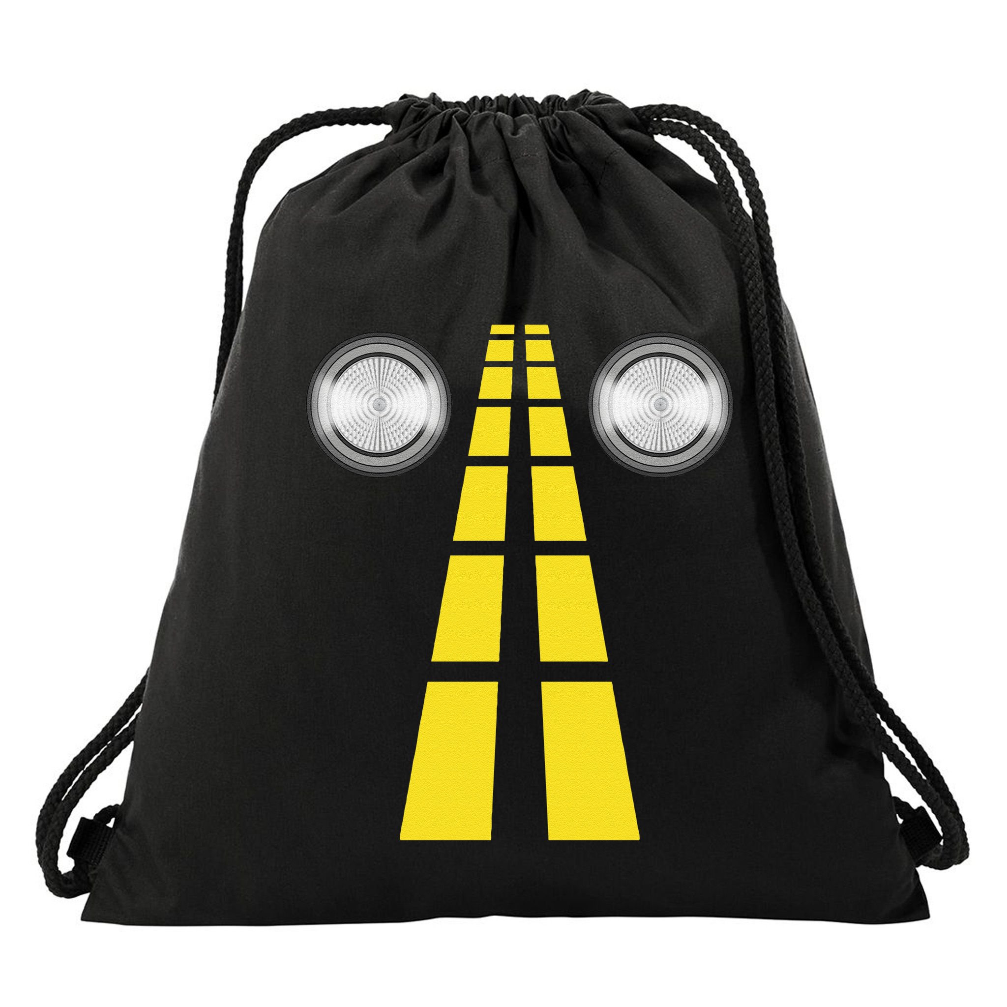 Deer Headlights With Road Markings Couples Costume Halloween Cute Drawstring Bag
