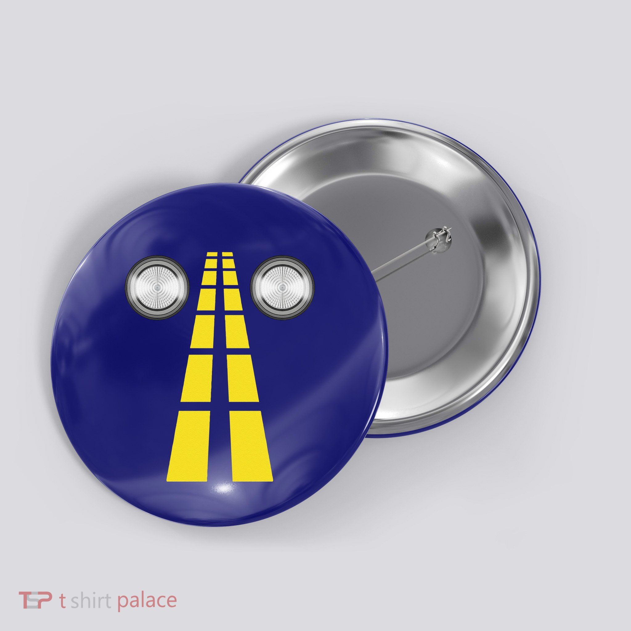 Deer Headlights With Road Markings Couples Costume Halloween Cute Button