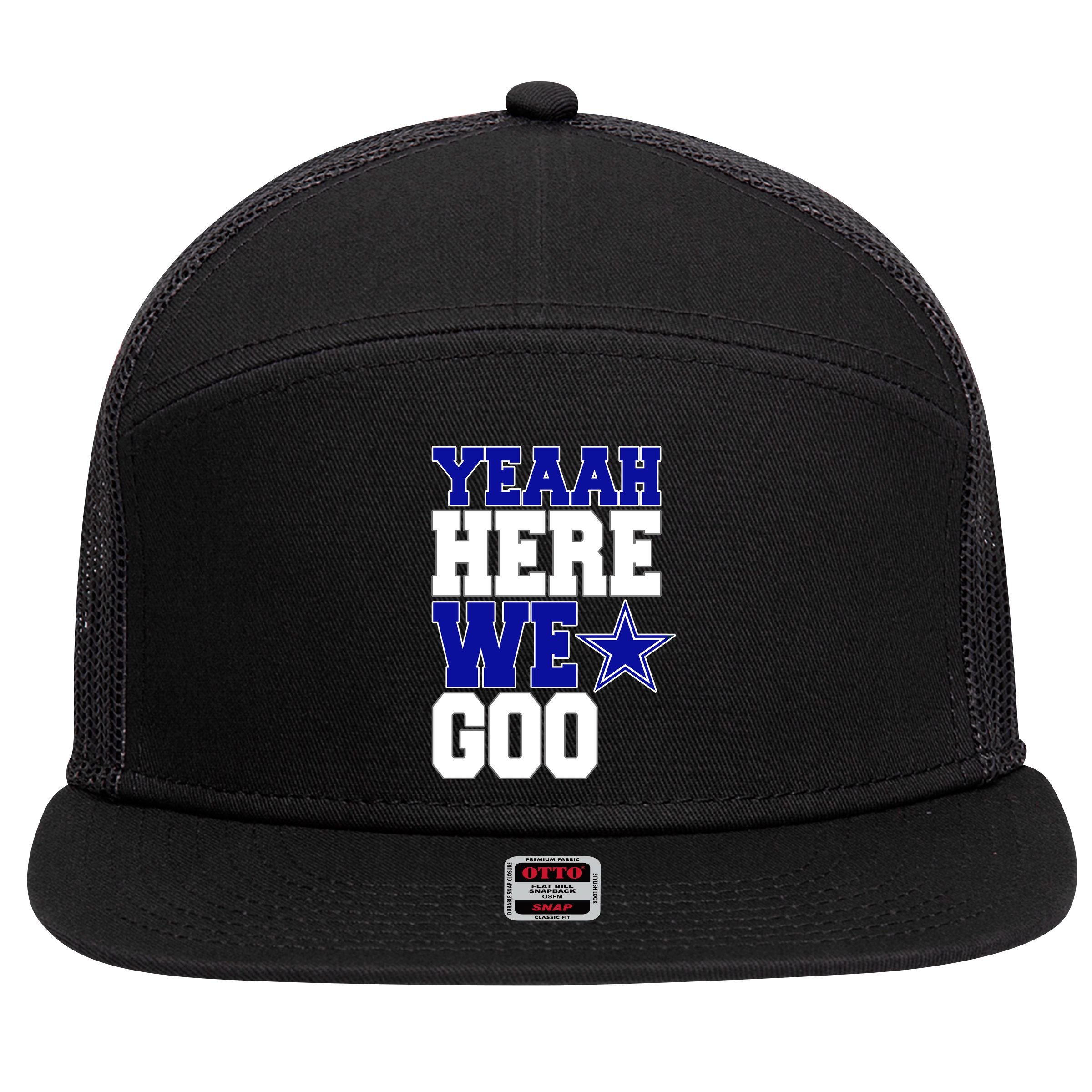 Dallas Here We Go Football 7 Panel Mesh Trucker Snapback Hat