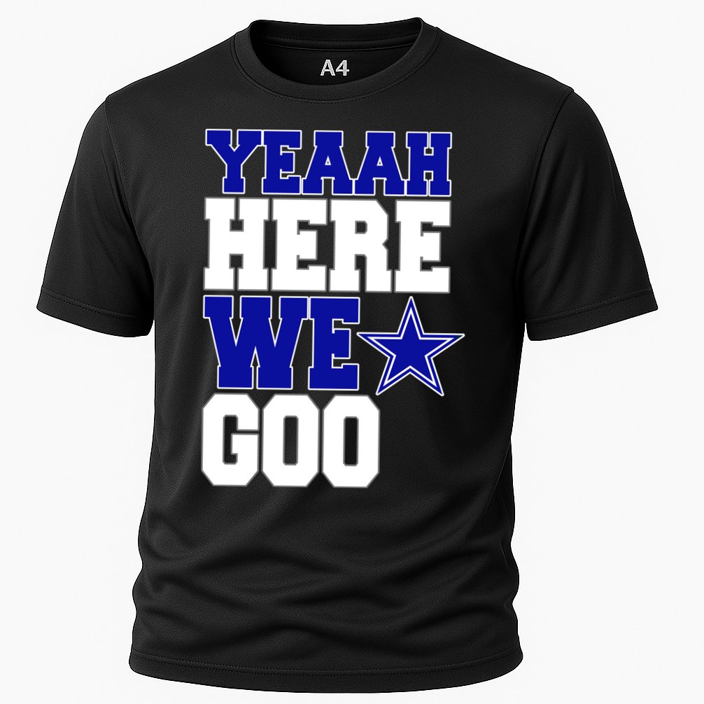 Dallas Here We Go Football Cooling Performance Crew T-Shirt