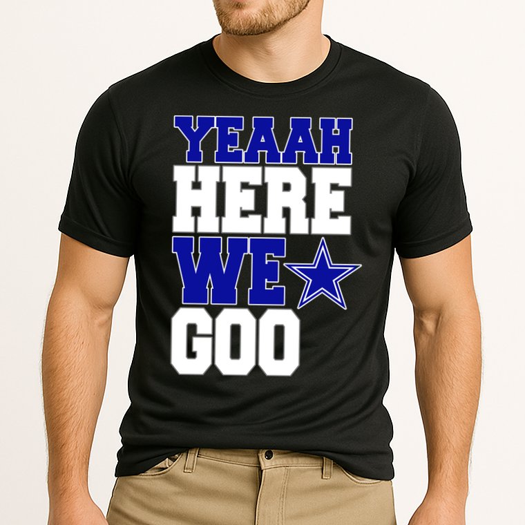 Dallas Here We Go Football Cooling Performance Crew T-Shirt
