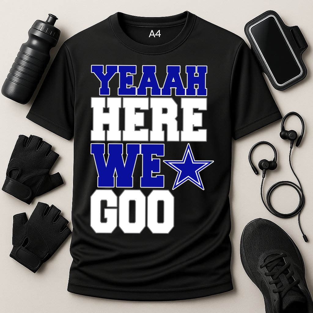Dallas Here We Go Football Cooling Performance Crew T-Shirt
