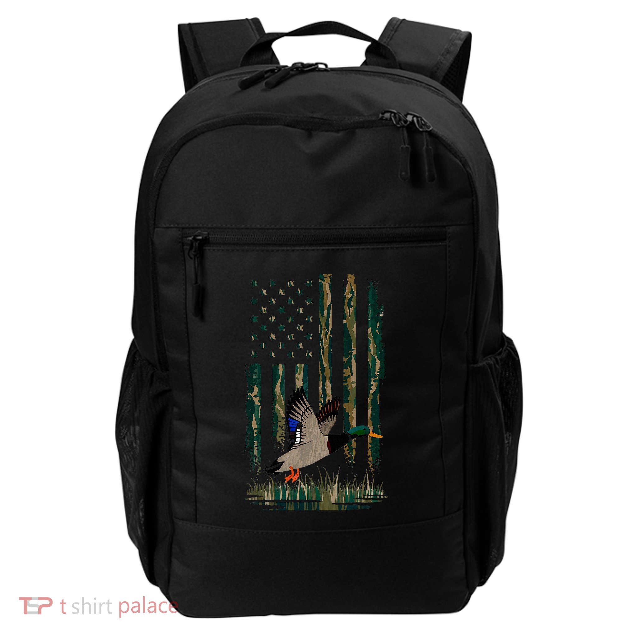 Duck Hunting Waterfowl Hunters Camo Flag Daily Commute Backpack