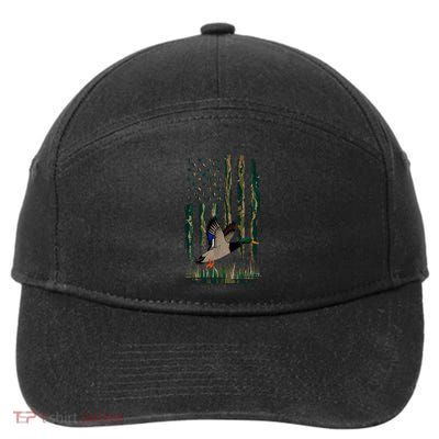 Duck Hunting Waterfowl Hunters Camo Flag 7-Panel Snapback Hat
